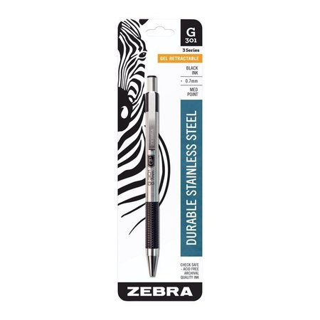 ZEBRA G-301 Black Retractable Gel Pen 1 pk 41311